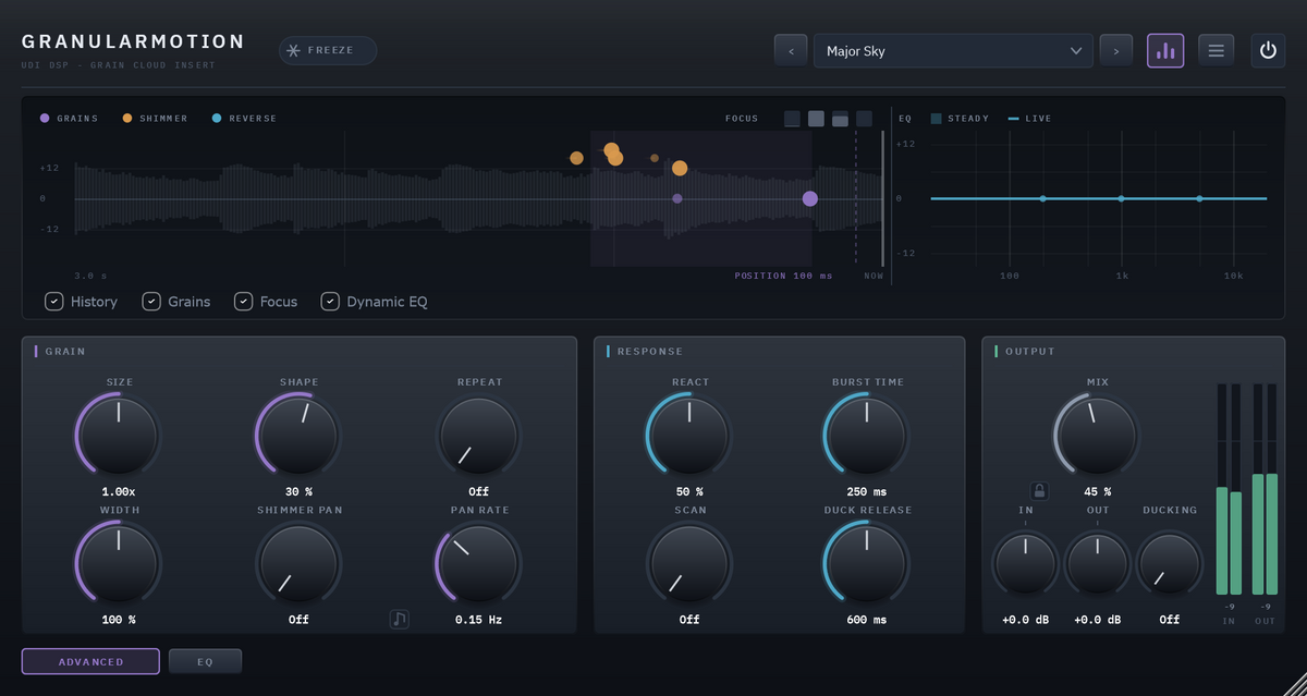 Granularmotion advanced panel
