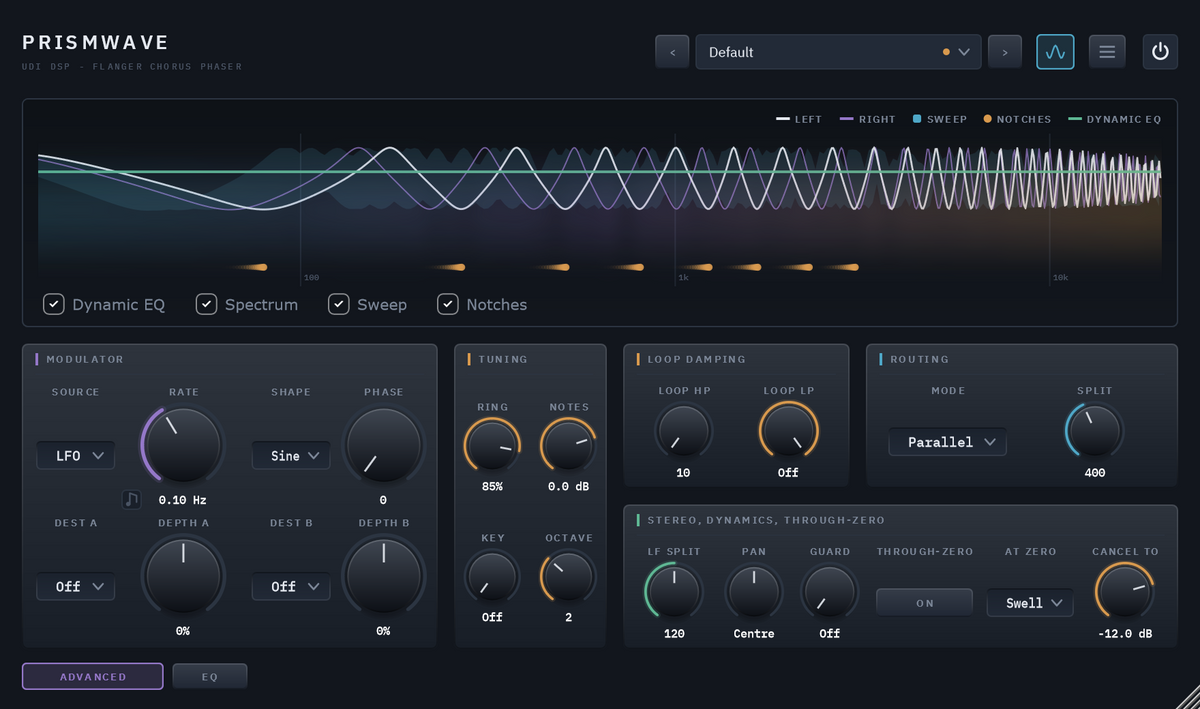 Prismwave advanced panel