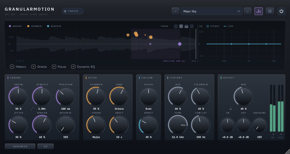 Granularmotion plugin panel